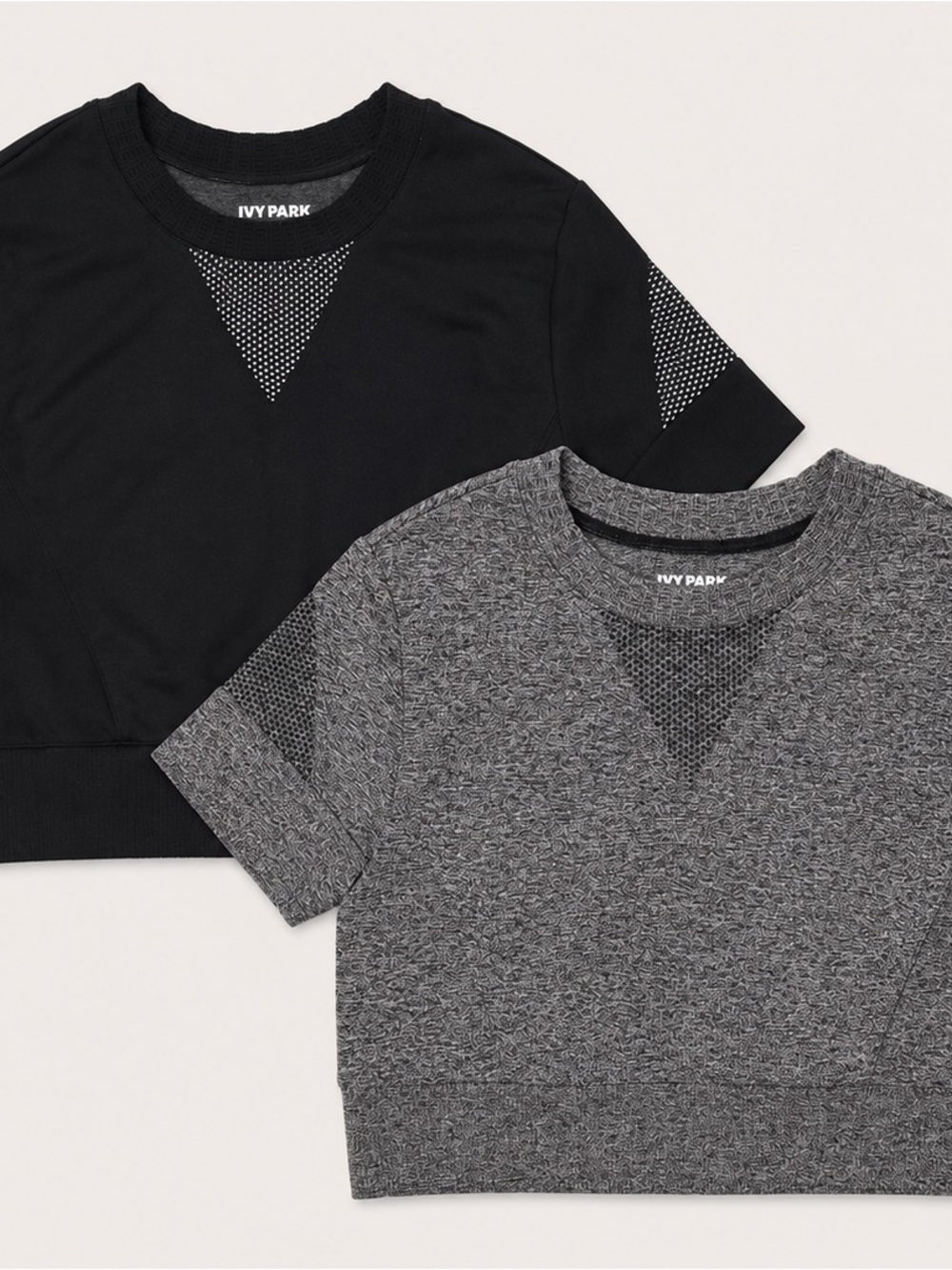 IVY PARK Girls' Short Sleeve Crew Tee Set - Black & Gray
